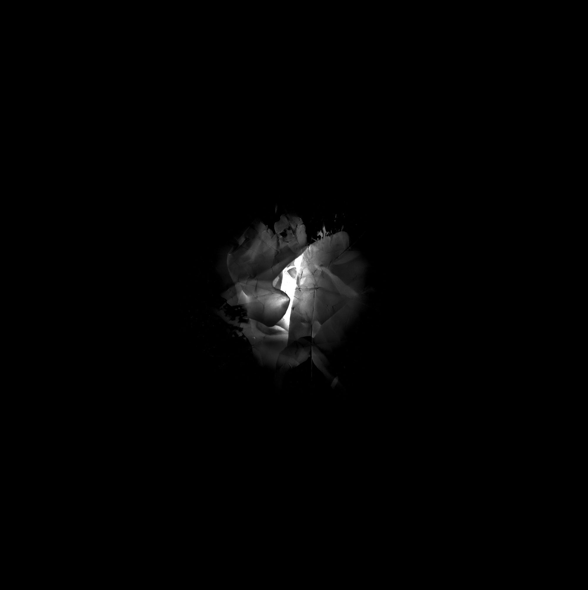 Abstract black and white crumpled photographic surface